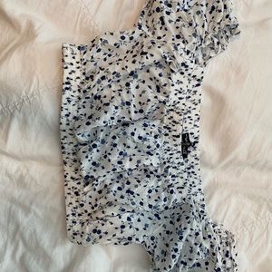 Off the shoulder floral crop top